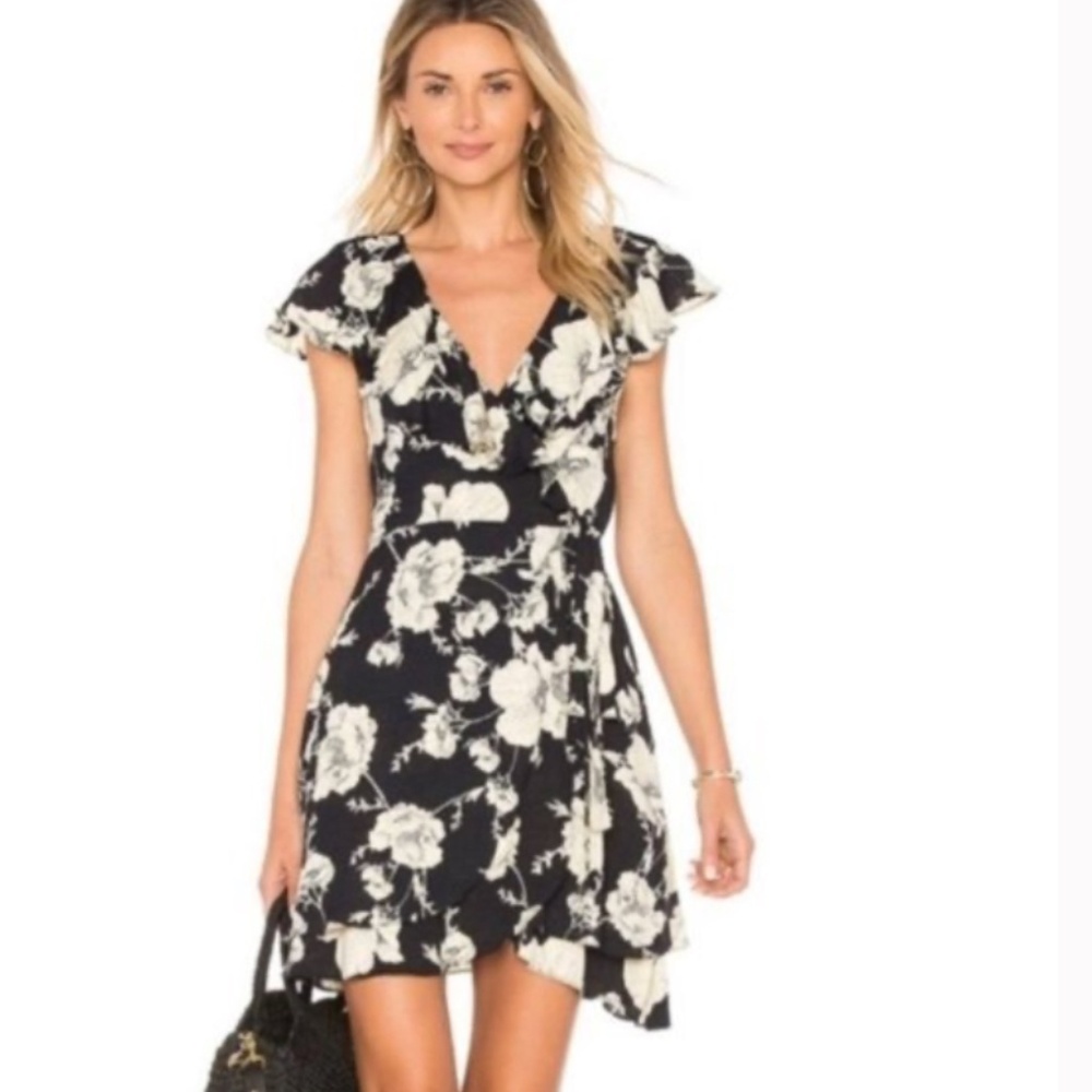 NWT Free People French Quarter Wrap Printed Mini Dress